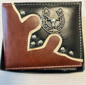 送料無料 新品 VEGAN LEATHER HANDCRAFTED 二つ折り財布