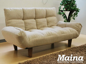  free shipping sofa 2 seater . two seater . sofa compact couch sofa reclining low type cloth fabric beige 