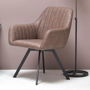 チ新品 チェアー 回転式 チェア 椅子 合成皮革 合皮 ダイニングチェア デスクチェア ヴィンテージ ビンテージ アンティーク ブラウン