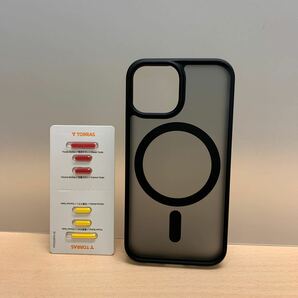 y050923m TORRAS iPhone 13 mini 用 ケース 半透明 マグネット搭載 ワイヤレス充電 耐衝撃 全面保護 黄ばみなしブラック