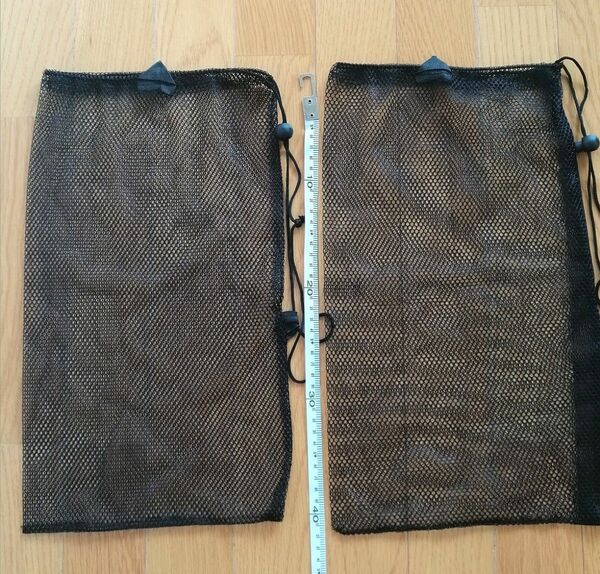 メッシュ袋 2枚 約 40cm×24cm ブラック