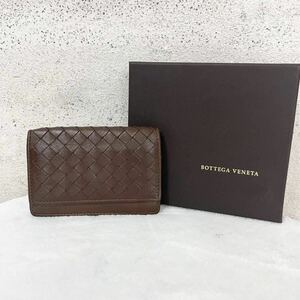 【贅沢品の極み】BOTTEGA VENETA ボッテガヴェネタ イントレチャート カードケース　名刺入れ　レザー　本革　ブラウン