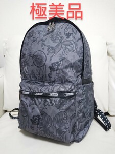 極美品【LeSportsac レスポートサック】ペガサス リュックサック バックパック デイバッグ グレー ドット 総柄