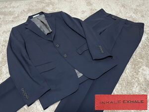 ★美品★INHALE EXHALE/スーツ/セットアップ/濃紺/2釦/テーラードジャケット/春夏秋/背抜き/サイズM