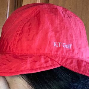 帽子　赤　kTゴルフキャップ