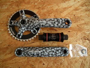 Funn Hooka MX シングルクランクセット 170mm 36T 薄歯 BB ISIS スカル (MTB BMX DJ ダートジャンプ SS スロープスタイル ピスト)