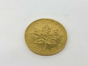 K24IG Canada Maple leaf gold coin 1/2oz 1986 gross weight 15.5g[CEAH6034]