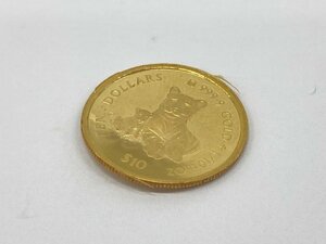 K24　クック諸島　テディベア　1/10oz　10ドル金貨　2003　総重量3.1g【CEAH6030】