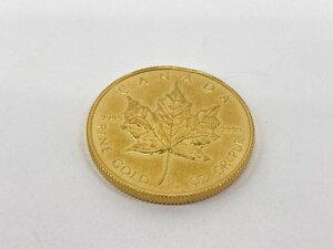 K24IG Canada Maple leaf gold coin 1/2oz 1986 gross weight 15.5g[CEAH6047]