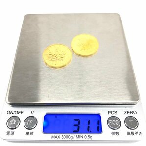 K24IG カナダ メイプルリーフ金貨 1/2oz 2枚まとめ 総重量31.1g【CDBD7032】の画像10