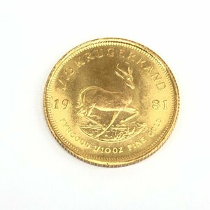 K22 south Africa also peace country Crew Galland gold coin 1/10oz 1981 gross weight 3.3g[CDBD7088]