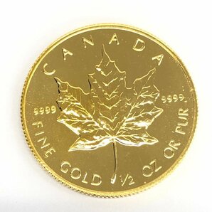 K24IG カナダ メイプルリーフ金貨 1/2oz 2枚まとめ 総重量31.1g【CDBD7032】の画像2