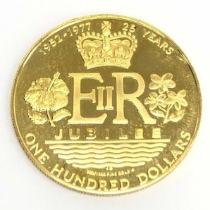 K22 クック諸島 エリザベス2世 25周年記念 100ドル金貨 総重量9.8g【CDBD7094】の画像1