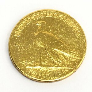 K21.6　アメリカ　インディアン金貨　10ドル　1908　総重量13.2g【CDBD7097】