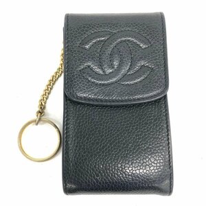 CHANEL シャネル 小物入れ 黒 レザー ココマーク 4728448【CEAF7062】