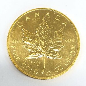 K24IG カナダ メイプルリーフ金貨 1/2oz 9点 おまとめ 総重量140.2ｇ【CEAB7021】の画像2