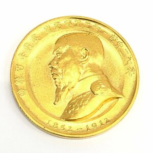 K24　純金メダル　明治百年記念　明治天皇御肖像牌　総重量38.0g【CEAG7063】