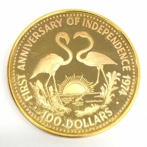 K10 バハマ フラミンゴ金貨 100ドル 18.1ｇ【CEAB7005】