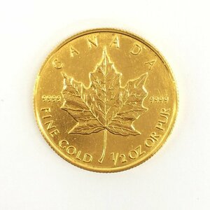 K24IG　カナダ　メイプルリーフ金貨　1/2oz　1996　総重量15.5g【CEAB6042】