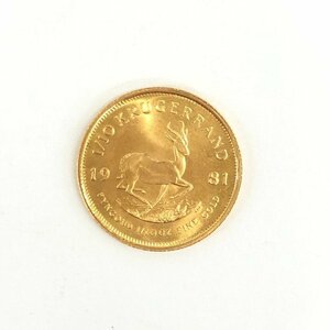 K22 南アフリカ クルーガーランド金貨 1/10oz 総重量3.4ｇ【CEAC6056】
