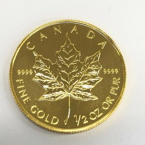 K24IG カナダ メイプルリーフ金貨 1/2oz 総重量15.5ｇ【CEAB7029】の画像1