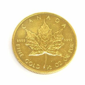 K24IG カナダ メイプルリーフ金貨 1/2oz 1986 総重量15.6g【CEAG7065】の画像1
