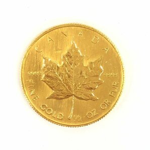 K24IG カナダ メイプルリーフ金貨 1/2oz 総重量15.5ｇ【CEAC6038】の画像1
