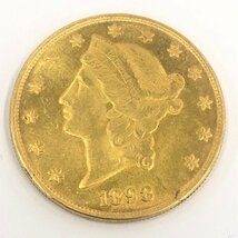 K21.6　アメリカ　リバティヘッド　20ドル金貨　1898　総重量33.1g【CEAH0017】_画像1