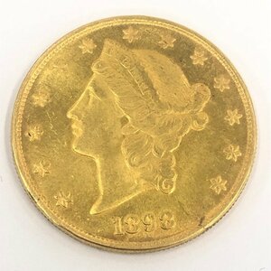 K21.6　アメリカ　リバティヘッド　20ドル金貨　1898　総重量33.1g【CEAH0017】