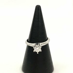 MIKIMOTO Mikimoto Pt900 кольцо D0.25ct полная масса 3.7g 8.5 номер initial ввод с коробкой [CEAN7030]