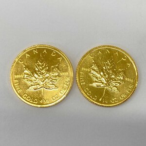 K24IG Canada Maple leaf gold coin 1/4oz 2 sheets summarize gross weight 15.5g[CEAM9040]