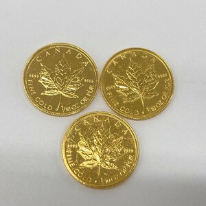 K24IG Canada Maple leaf gold coin 1/10oz 3 sheets summarize gross weight 9.3g[CEAM9057]