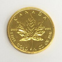 K24IG　カナダ　メイプルリーフ金貨　1/4oz　1986　総重量7.7g【CEAN4004】_画像1