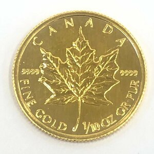 K24IG Canada Maple leaf gold coin 1/10oz 1991 gross weight 3.1g[CEAH0026]