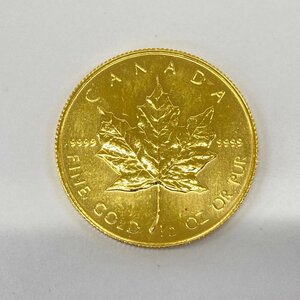 K24IG Canada Maple leaf gold coin 1/2oz 1986 gross weight 15.5g[CEAM9029]