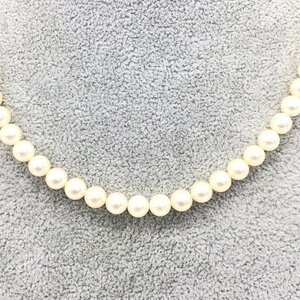 MIKIMOTO Mikimoto pearl necklace 6.5mm metal fittings SILVER gross weight 29.3g box attaching [CEAP1004]