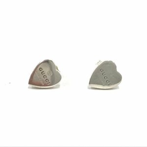 GUCCI Gucci Ag925 Heart earrings gross weight 3.4g box attaching [CEAP3058]