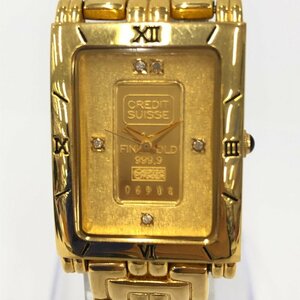 ELGIN エルジン 腕時計 クォーツ SS FK-928 純金インゴット 1g 総重量67.3g 不動品 【CEAR0023】