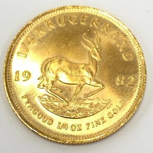 K22 南アフリカ共和国 クルーガーランド金貨 1/4oz 1982 総重量8.5g【CEAS0023】