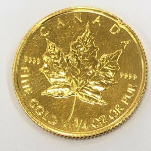 K24IG Canada Maple leaf gold coin 1/4oz 1991 gross weight 7.8g[CEAS0047]