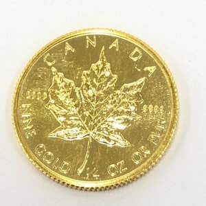 K24IG カナダ メイプルリーフ金貨 1/4oz 1989 総重量7.7g【CEAS0076】