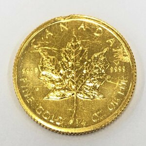 K24IG Canada Maple leaf gold coin 1/4oz 1987 gross weight 7.8g[CEAS0065]