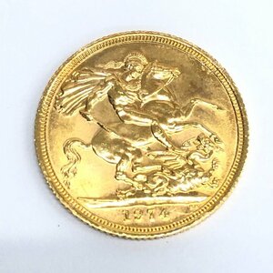 K22　イギリス　ソブリン金貨　エリザベス2世　1974　総重量8.0g【CEAR4036】