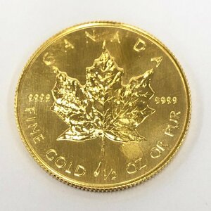 K24IG Canada Maple leaf gold coin 1/2oz 1989 gross weight 15.5g[CEAS0046]