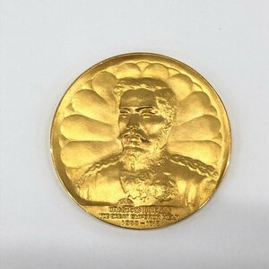 K24　純金メダル　明治大帝100年記念　1000刻印　総重量50.5g【CEAY9042】