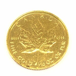 K24IG Canada Maple leaf gold coin 1/10oz 1986 gross weight 3.1g[CEBA4068]