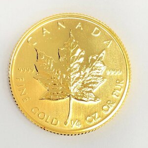 K24IG Canada Maple leaf gold coin 1/4oz 1982 gross weight 7.8g[CEBA4029]