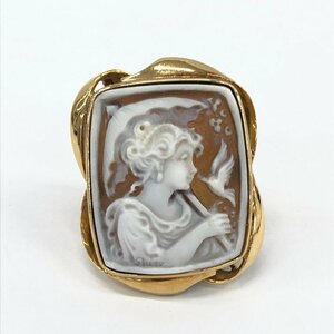 K18 cameo ring gross weight 14.3g 10 number [CEAY9061]