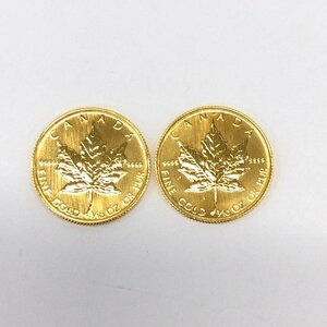 K24IG Canada Maple leaf золотая монета 1/10oz 2 листов суммировать полная масса 6.2g[CEAY9032]