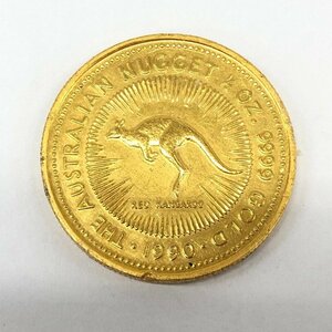 K24IG Australia kangaroo gold coin 1/2oz 1990 gross weight 15.5g[CEAZ9047]